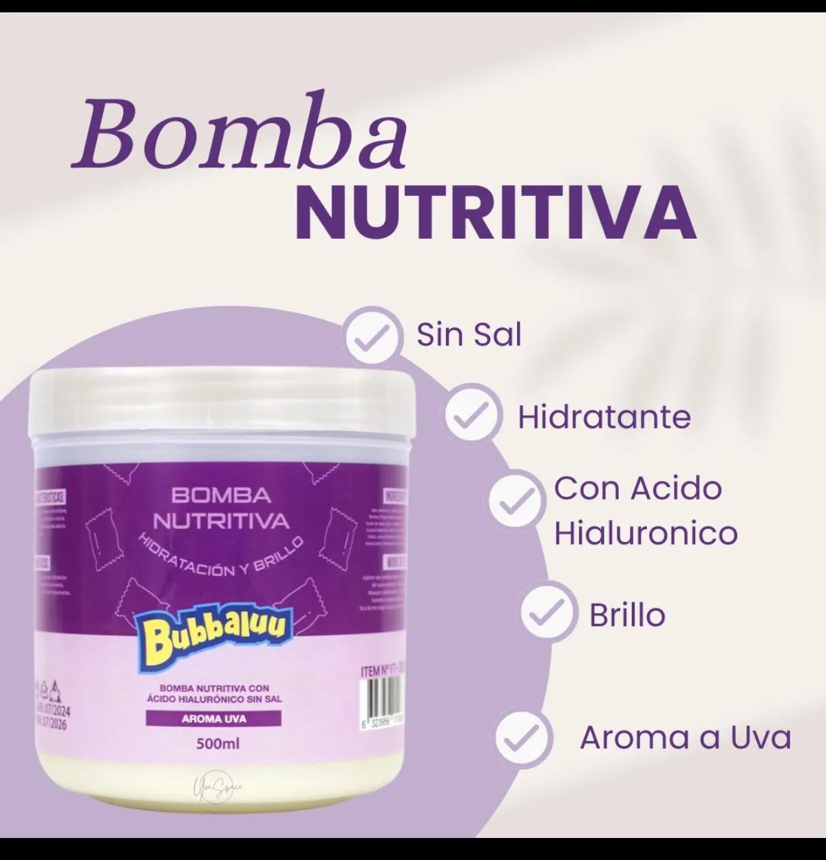 BUBBALUU MÁSCARA DE HIDRATACIÓN CAPILAR UVA